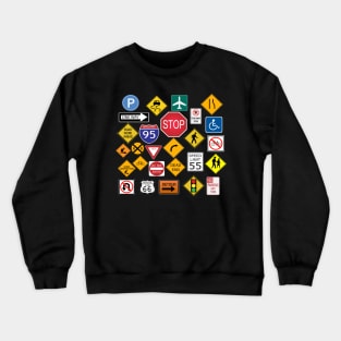 Merry Christmas Street Road Signs Crewneck Sweatshirt